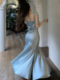 Getadme Summer Women's Solid Mermaid Dress Sexy Bodycon Spaghetti Strap Midi Maxi Dresses Lady Elegant Stain Party Square Neck New Robe