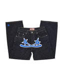GETADME Y2k Men Retro Harajuku Clothing 2026 New Baggy Casual Wide Leg Jeans Hip Hop Print Jeans Trend Fashion Black High waist Jean