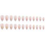 GETADME 24개입 심플 화이트 프렌치 가짜 손톱 아몬드 셀프 접착식 손톱 눌러 붙이는 인조 손톱 저렴한 가격 여자용 눌러 붙이는 손톱