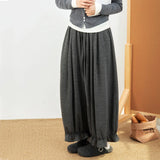 GETADME New Japanese Fashion Cropped Pants for Woman Vintage Baggy Lantern Trousers Women Spring Autmn Kawaii Ruffled Casual Pant Mujer