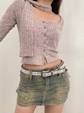 GETADME N Retro Y2K White Belt Women 2025 New Jeans With Korean Version Of The Waist Belt Design