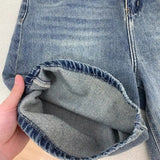 GETADME Spring Summer Women Casual Denim Shorts Fashion Female Wide Leg Short Jeans Knee Lenght Denim Pant Women High Waist Shorts Girls