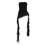 GETADME Nibber 2026 Spring New Solid Color Sweet Gentle Cute All-match High Street Travel Sexy Cool Women Chest Wrap ruched Tassel Vest