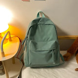 GETADME Waterproof Nylon Backpack for Women Simple Solid Color Bookbag Travel Backpack for Student Girls School Bag Female Shoulder Bags