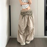 GETADME Designer Layering Cargo Pants Women Summer Lightweight Quick-Dry Jazz Dance Trousers Baggy Paratrooper Streetwear Wide Leg Pants