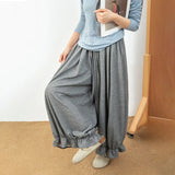 GETADME New Japanese Fashion Cropped Pants for Woman Vintage Baggy Lantern Trousers Women Spring Autmn Kawaii Ruffled Casual Pant Mujer