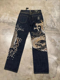 GETADME Japanese Harajuku Jeans Mens New Dragon High Quality Jeans Gothic Y2K Vintage Hip Hop Streetwear Denim Fabric Wide Leg Pants