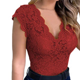 GETADME Women Tops Summer Sexy Lace Crochet Cardigan Casual Solid Color Trend Lace Hollow Out Top For Ladies