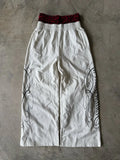 GETADME Men's White Wide Leg Casual Trousers Layered Waist Graphic Print Lounge Pants 2026
