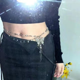 GETADME Simple Shiny Butterfly Waist Chain For Women Multilayer Pearl Tassel Metal Body Belly Chains Summer Beach Party Jewelry Gifts