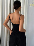 GETADME Women Backless Cami Crop Top Summer Solid Color Casual Sleeveless Top Streetwear Y2K Clothes