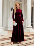 GETADME Spring 2025 Elegant Red Long Dress Velvet Solid Color Premium  Formal Evening Vestidos Festa Luxo Rojo Maxi Dresses For Women