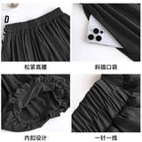 GETADME Korean White Cute Bud Shorts Skirts Women Chic High Waisted Bubble A-line Short Skirt Elastic Waist Solid Casual Ball Gown Skirt