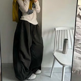 GETADME 오버사이즈 블랙 스웨트팬츠 여성 Y2K 하라주쿠 배기 조거 팬츠 여름 스트리트웨어 와이드 레그 팬츠 한국 패션 캐주얼 바지 신상품