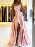 GETADME Elegant Dusty Blue Long Prom Dresses For Women 2025 Sexy Side Slit Satin Evening Party Cocktail Gowns Maxi Vestidos De Gala