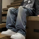 GETADME Fashion Men Straight Leg Work Wear Jeans Male Classic Vintage Outside Casual Denim Pants Daily Simple Streetwear Denim Trousers
