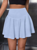 GETADME Women's Sexy Halter Skirt Short Summer Solid Color Y2K Style Folding Slim High Women's Casual Mini Skirt