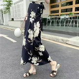 GETADME 11 Colors Women's Summer High Waisted Lace-Up Sexy Wrap Midi Skirt Korean Trendy Beach Elastic Waist Solid All-Match Skirt