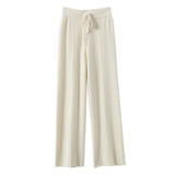 GETADME 2025 New Autumn and Winter  Women Cashmere Fashion Pants Knitted Loose Cashmere Women Pants Women