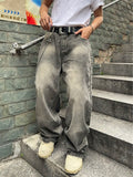 GETADME Vintage Men Y2K Gradient Baggy Denim Jeans For Men Washed Casual Loose Denim Pants Streetwear Hip Hop Wide Leg Straight Trousers