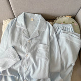 GETADME 가을 신상품 솔리드 심플 남성 파자마 세트 플러스 사이즈 라펠넥 긴팔 2피스 남성 파자마 캐주얼 소프트 오버사이즈 라운지웨어