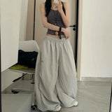 GETADME 오버사이즈 블랙 스웨트팬츠 여성 Y2K 하라주쿠 배기 조거 팬츠 여름 스트리트웨어 와이드 레그 팬츠 한국 패션 캐주얼 바지 신상품 