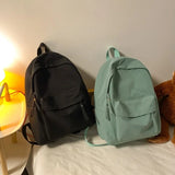 GETADME Waterproof Nylon Backpack for Women Simple Solid Color Bookbag Travel Backpack for Student Girls School Bag Female Shoulder Bags