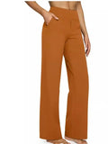 GETADME Casual Loose Straight Leg Pants Women's Summer New Arrival 2025 Pocket Detail Comfortable Fit Long Trousers Fashionable