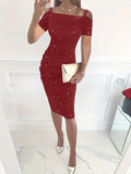 GETADME 2025 New Spring And Summer New Style Sparkly Off-the-shoulder Sexy Diamond-encrusted Halter Dress Woman