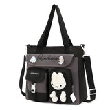 GETADME Tote Bag, Student Carrying Book Bag, Female Large Capacity Junior High School Student Tutoring Bag, Crossbody Backpack