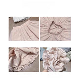 GETADME Pink Ice Silk Flower Bud Shorts Women's Summer 2025 New High Waist Anti-Light Casual Loose A- Line Korean Style Shorts
