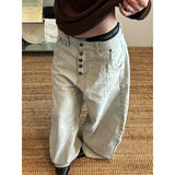 GETADME Women's Blue Baggy Y2k Boyfriend Jeans Vintage Grunge Emo Wide Jean Pants Harajuku Oversize Denim Trousers Alternative Clothes