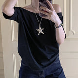 GETADME T-shirts Women Solid Simple Summer Casual Cleanfit Short Sleeve All-match Young Girls Streetwear Y2k Top Aesthetic Clothes Ins