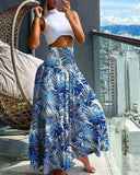 GETADME Fashion Cotton Women Floral Print Skirt Side Tie Beach Skirts Summer High Waist Wrap Flower Long Skirt