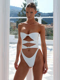 GETADME 2026 New Sexy Women One Piece Swimsuit Female Swimwear Suits Bandeau Solid Black Hollow Out Beachwear Bathing Suit Monokini