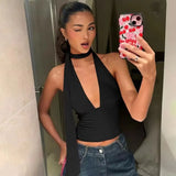 GETADME Tuularose 여성용 섹시 탱크탑 여름용 민소매 붕대 홀로우 넥 탑 새로운 V넥 하이웨이스트 파티 클럽 티셔츠 탑