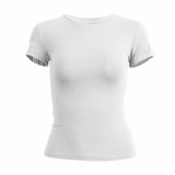 GETADME Woman Clothing Short Sleeve T-shirt Slim Fit Tops Female O-Neck Knitted Sheath Tee Shirt Street Wear Sex Sporty 2025 Y2K New2410