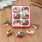 GETADME Wooden Train Pendants Christmas Tree Mini Hanging Doll Ornaments Decoration for Home 2025 Navidad Noel Xmas New Year 2025 Gifts