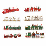 GETADME Christmas Wood Train Decoration,Christmas Ornaments With Moving Train,Home Noel,Happy New Year 2025 Gifts