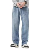 GETADME Men's Denim Pants Vintage Washing Wide Leg Loose Jeans Casual Straight American Style  Street Men Trousers Four Seasons New 2026