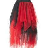 GETADME Tassels Women Skirts Irregular Hem Multi-Layered Ruffles Lace Ruffles Patchwork Sweet Skirts Sexy High Waist Y2k Party Clubwear