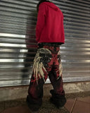 GETADME Y2K Letter Embroidery Printed Loose Jeans Men Harajuku street Oversized Fashion Retro Casual Gothic High Waist Wide Leg Pants