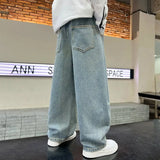 GETADME Boys Scimitar Jeans Spring and Autumn New Children's Wide Leg Pants Medium Older Boys Pants