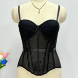 GETADME Floral Lace Lady Bustier Elegant Shaping Sexy Lace Women Corset Girls Slim Evening Wear Crops Lady Short Sweet Body Shaper Top