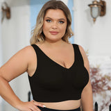 와이어 없는 셰이핑 및 리프팅 기능으로 흘러내림과 처짐을 방지하는 GETADME 여성용 플러스 사이즈 브라 - 탈부착 가능한 패드