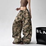 GETADME American Retro High Street Casual Overalls Camouflage Loose Wide Leg Pants For Women Y2k Hip-hop Cargo Grunge Baggy Trousers