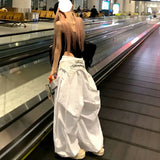 GETADME MEXZT Y2K 화이트 카고 팬츠 여성 스트리트웨어 자수 배기 스웨트 팬츠 하라주쿠 와이드 레그 조거 팬츠 여름 오버사이즈 팬츠 신상품 