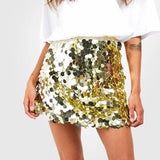 GETADME Hot Girl Party Rave Sequins Mini Skirts Women Sexy Low Rise Bodycon Skirts Y2K Coquette Sparkle Short Skirt Fashion Clubwear