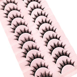 GETADME Eyelashes 10 Pairs Mange Lashes 3D Cat Eye Lashes Faux Mink Lashes Natural Fluffy False Eyelashes Wispy Makeup Tools