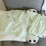 GETADME 2026 Autumn New Faux Cotton Women Pajama Kawaii Button Cardigan Outfits 2 Piece Set Fashion Rabbit Sweet Pajamas Set for Women